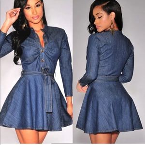 Denim look dress